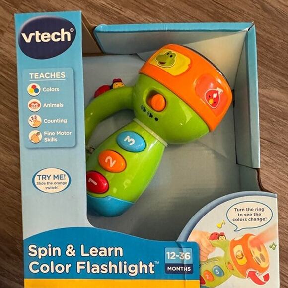 VTech Spin and Learn Color Flashlight, Lime Green - Picture 1 of 6